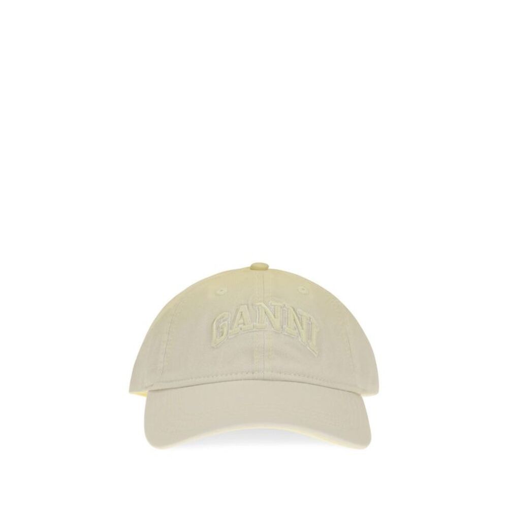Ganni Beige Cotton Cap (Baseball Women's Hat)